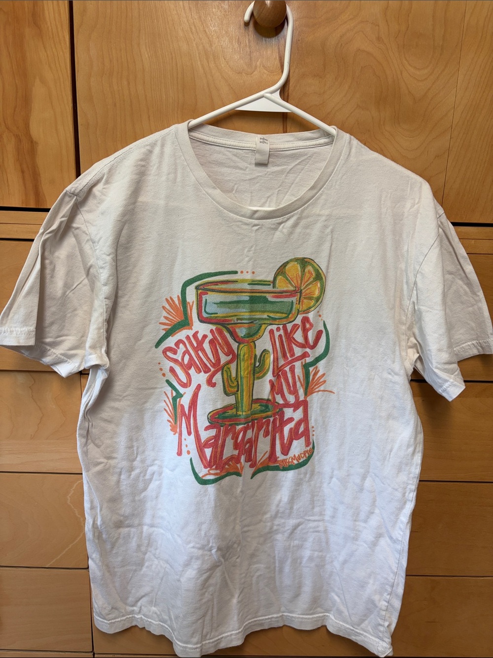 White Graphic Tee - 'Salty Like My Margarita'